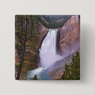 Lower Yellowstone Falls, Grand Canyon of 2 Inch Square Button