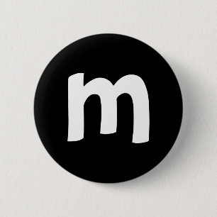Lowercase Alphabet m 2 Inch Round Button