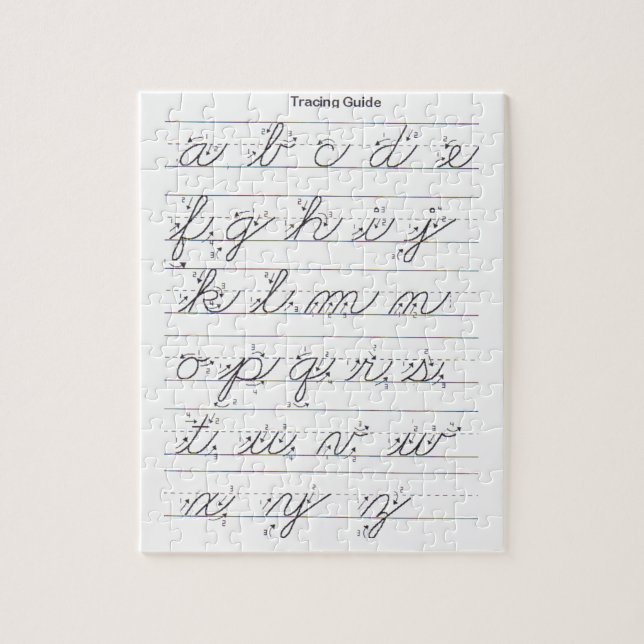 Lowercase Cursive Guide Jigsaw Puzzle (Vertical)