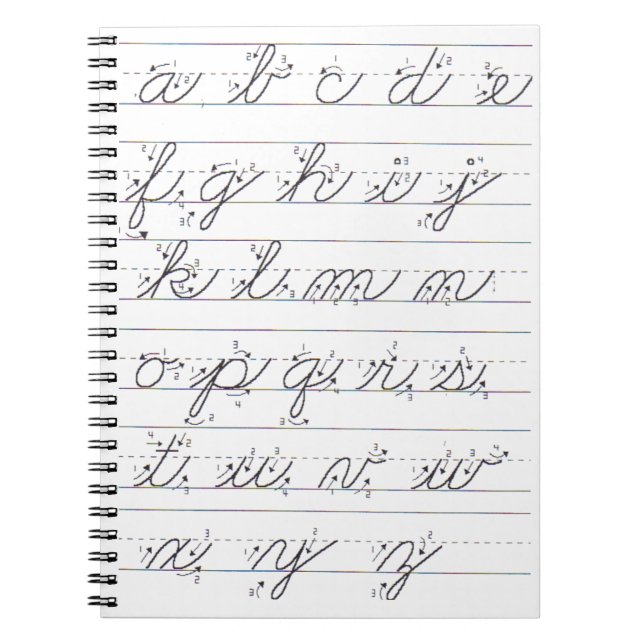 Lowercase Cursive Guide Notebook (Front)