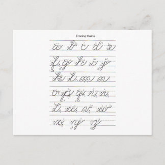 Lowercase Cursive Guide Postcard
