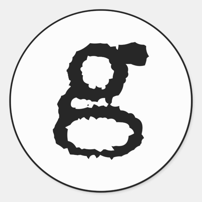 lowercase letter g in black classic round sticker (Front)