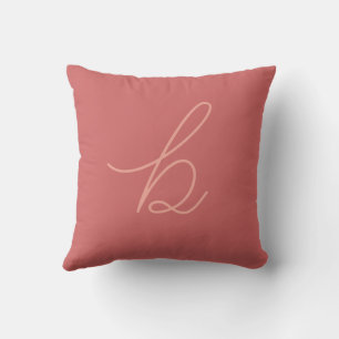 Lowercase Script Letter Salmon Throw Pillow