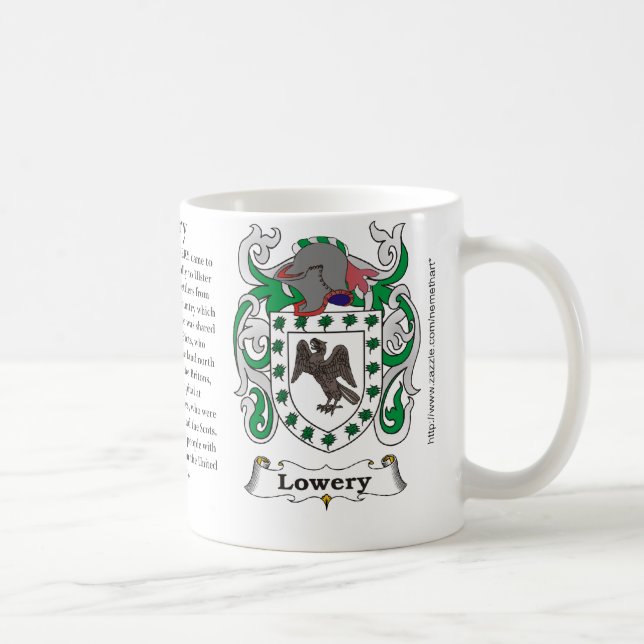 Lowery, the origin, meaning and the crest coffee mug (Right)