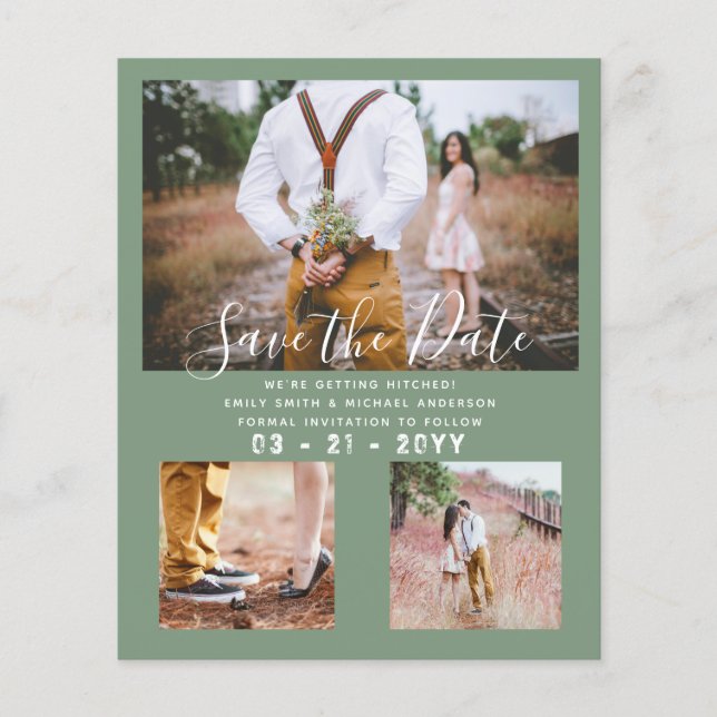 LOWEST BUDGET Photo Collage Save the Dates Modern Flyer (Front)