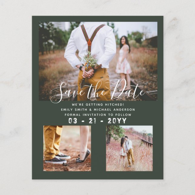LOWEST BUDGET Photo Collage Save the Dates Modern Flyer (Front)