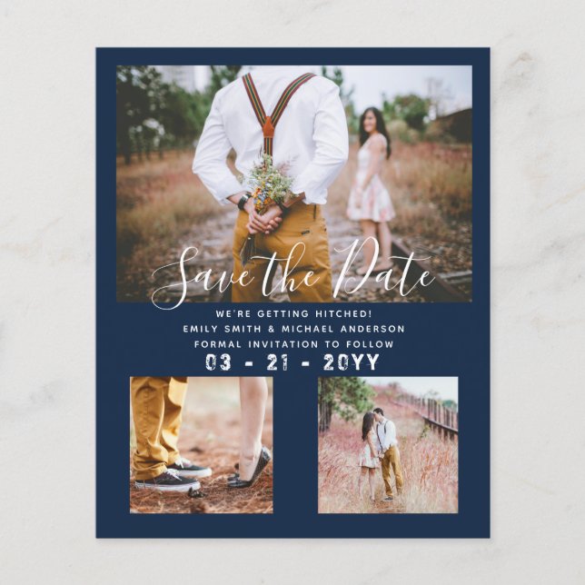 LOWEST BUDGET Photo Collage Save the Dates Modern Flyer (Front)