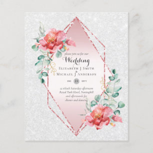 LOWEST BUDGET Red Floral Wedding Invites Flyer