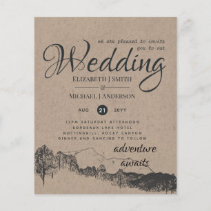 Lowest Budget Rustic Mountains Wedding Flyer