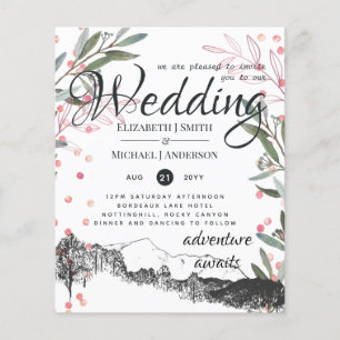 Lowest Budget Rustic Mountains Wedding Invite Flye Flyer