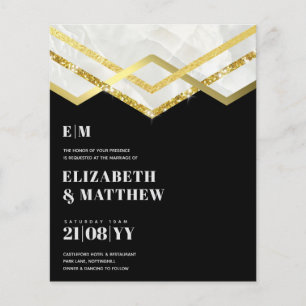 Lowest Budget Wedding FLYER Invite Glam Deco Chic