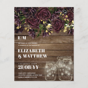 Lowest Budget Wedding FLYERS Dark Plum Marsala