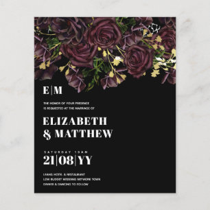 Lowest Budget Wedding FLYERS Dark Plum Marsala