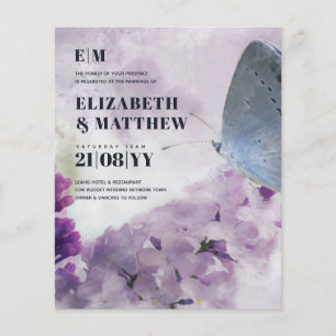 Lowest Budget Wedding FLYERS Lilac Butterfly