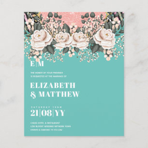 Lowest Budget Wedding FLYERS Pink Flowers Girly