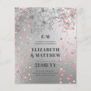 Lowest Budget Wedding FLYERS Silver Rosegold