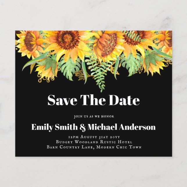 Lowest Budget Wedding FLYERS Sunflowers (Front)