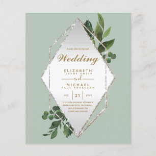LOWEST BUDGET Wedding Invitations Greenery Frame F Flyer