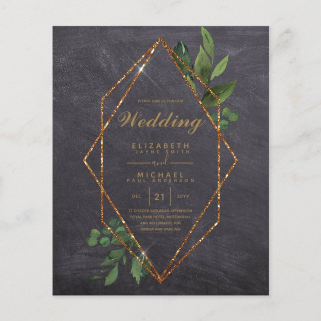 LOWEST BUDGET Wedding Invitations Greenery Frame Flyer (Front)