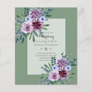 LOWEST BUDGET Wedding Invitations Plum Floral Flyer