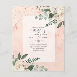 LOWEST BUDGET White Roses Wedding Invitations Flyer