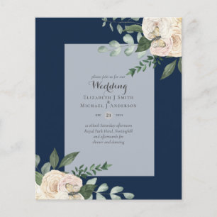 LOWEST BUDGET White Roses Wedding Invitations Flyer