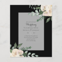 LOWEST BUDGET White Roses Wedding Invitations
