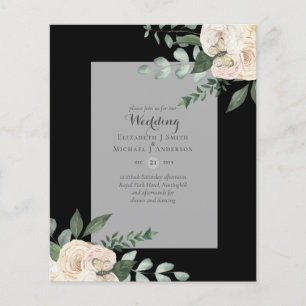 LOWEST BUDGET White Roses Wedding Invitations Flyer