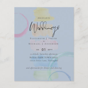 LOWEST PRICED Abstract Dusty Blue Wedding Flyer