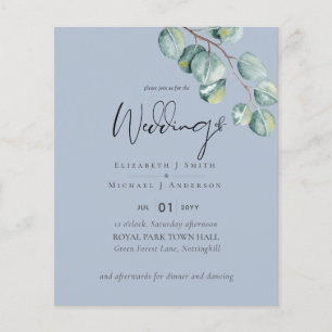 LOWEST PRICED Eucalyptus Dusty Blue Wedding Flyer