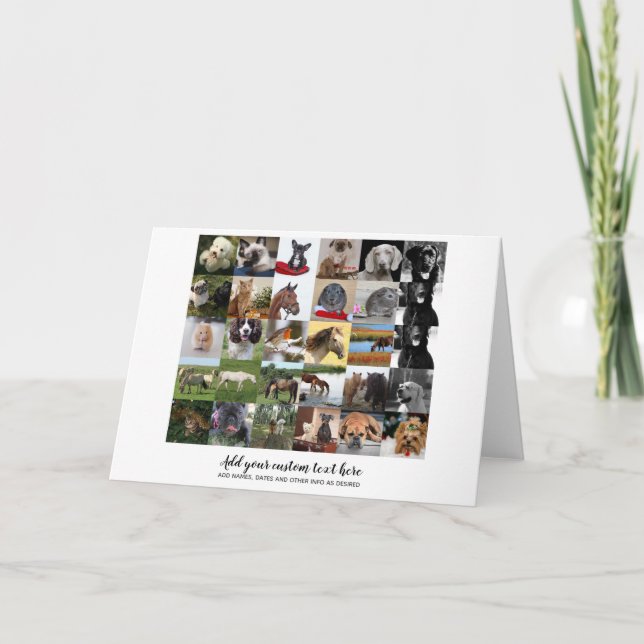 Lowest Prices! 35 x PHOTOS Collage and Custom Text Card (Front)