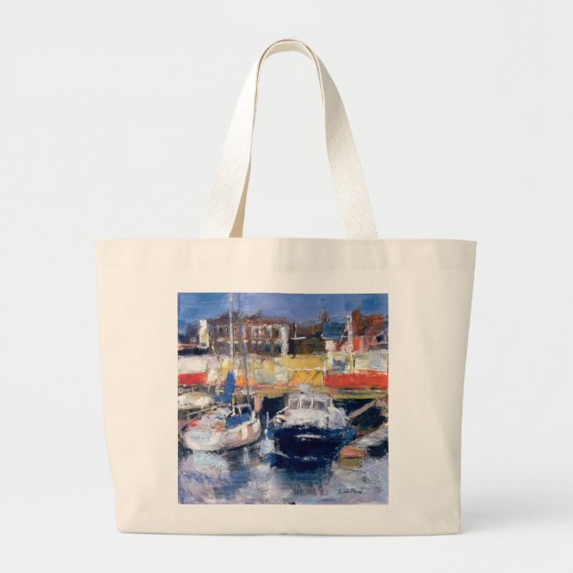 Lowestoft Harbour View Large Tote Bag (Front)