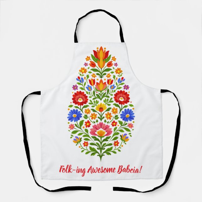 Lowicz Bloom Crest Apron (Front)