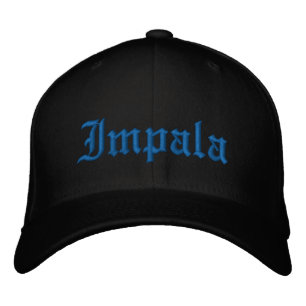 Lowrider Chevy Impala Old School Low Rider Blue Embroidered Hat