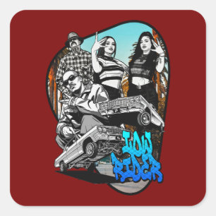 Lowrider Urban Art – Chicano Streetwear Culture Square Sticker