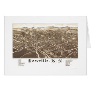 Lowville, carte panoramique de NY - 1885