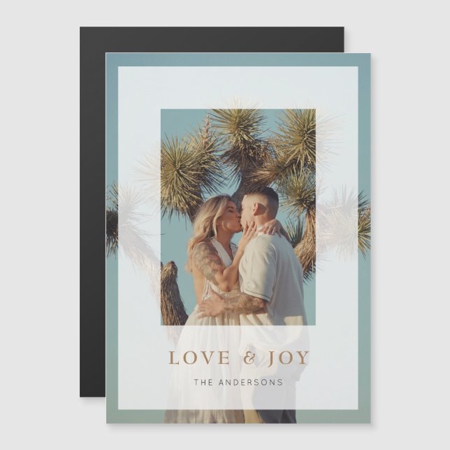Loy & Joy Vellum Overlay Carte photo de vacances (Devant / Derrière)