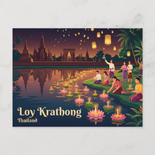Loy Krathong Festival, Thailand Postcard