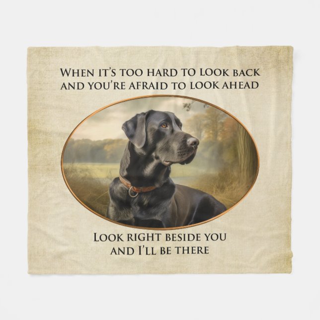 Loyal Black Lab Fleece Blanket (Front (Horizontal))