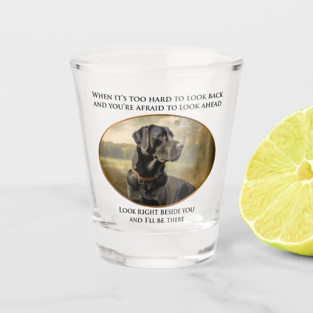 Loyal Black Lab Shot Glass (Front)