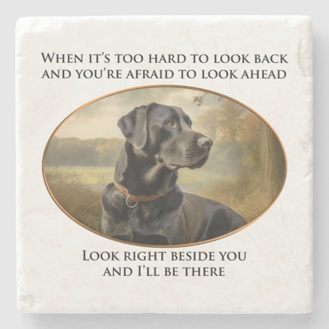 Loyal Black Lab Stone Coaster (Front)
