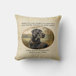 Loyal Black Lab Throw Pillow