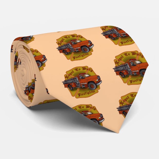 Loyal  Firetruck Firefighter tie (Rolled)