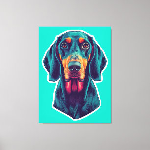 Loyal Glow – Vibrant Bluetick Coonhound Pop Art Canvas Print