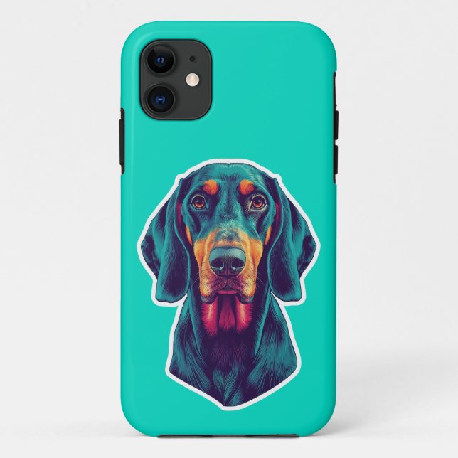 Loyal Glow – Vibrant Bluetick Coonhound Pop Art Case-Mate iPhone Case (Back)