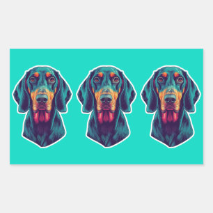 Loyal Glow – Vibrant Bluetick Coonhound Pop Art Sticker