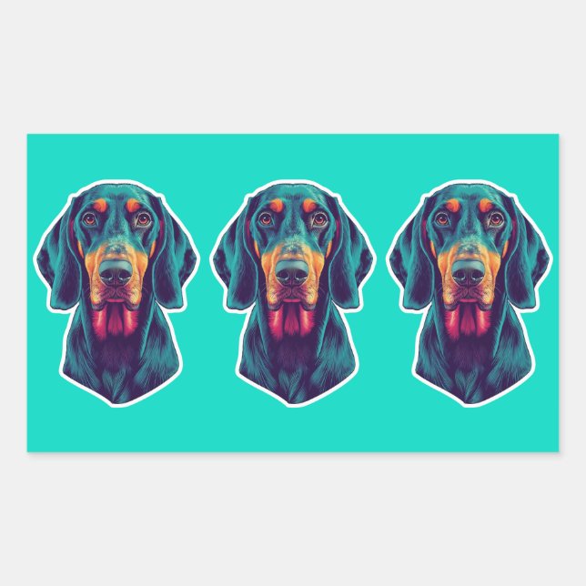 Loyal Glow – Vibrant Bluetick Coonhound Pop Art Sticker (Front)