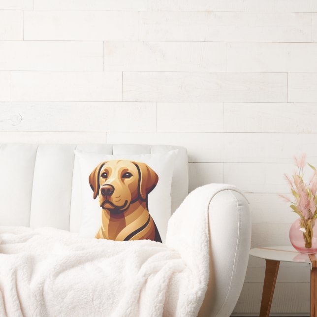 Loyal Labrador Retriever Throw Pillow (Couch)