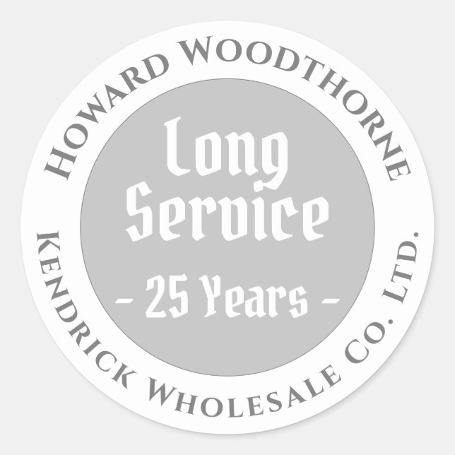 Loyal & Long Service Appreciation Classic Round Sticker (Front)