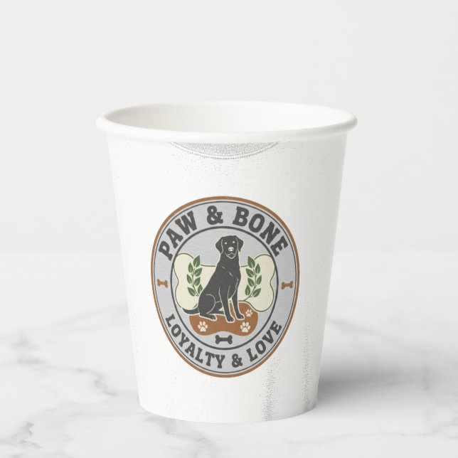 Loyal Paws Vintage Emblem Paper Cups (Front)